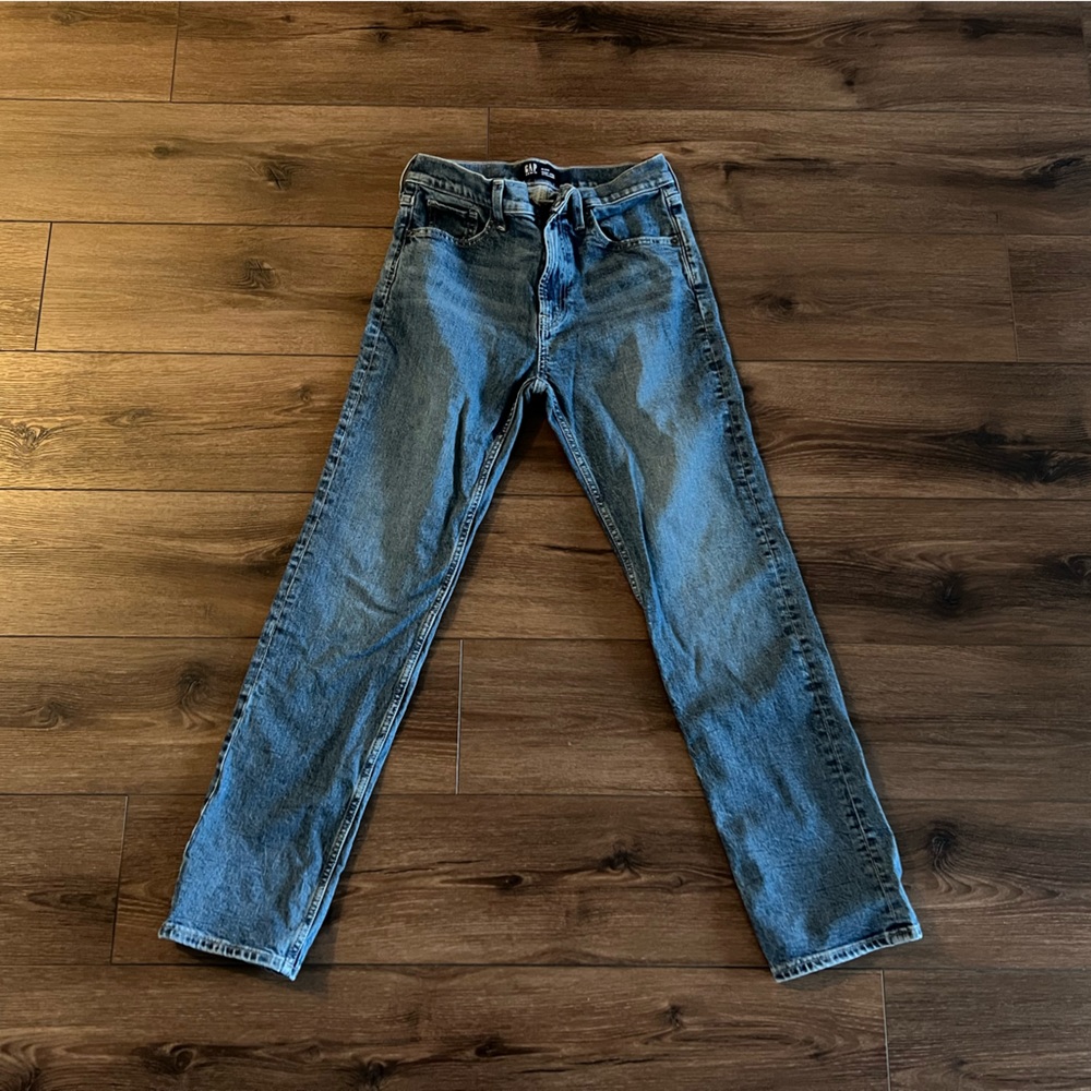 GAP blue high rise straight jeans with Washwell